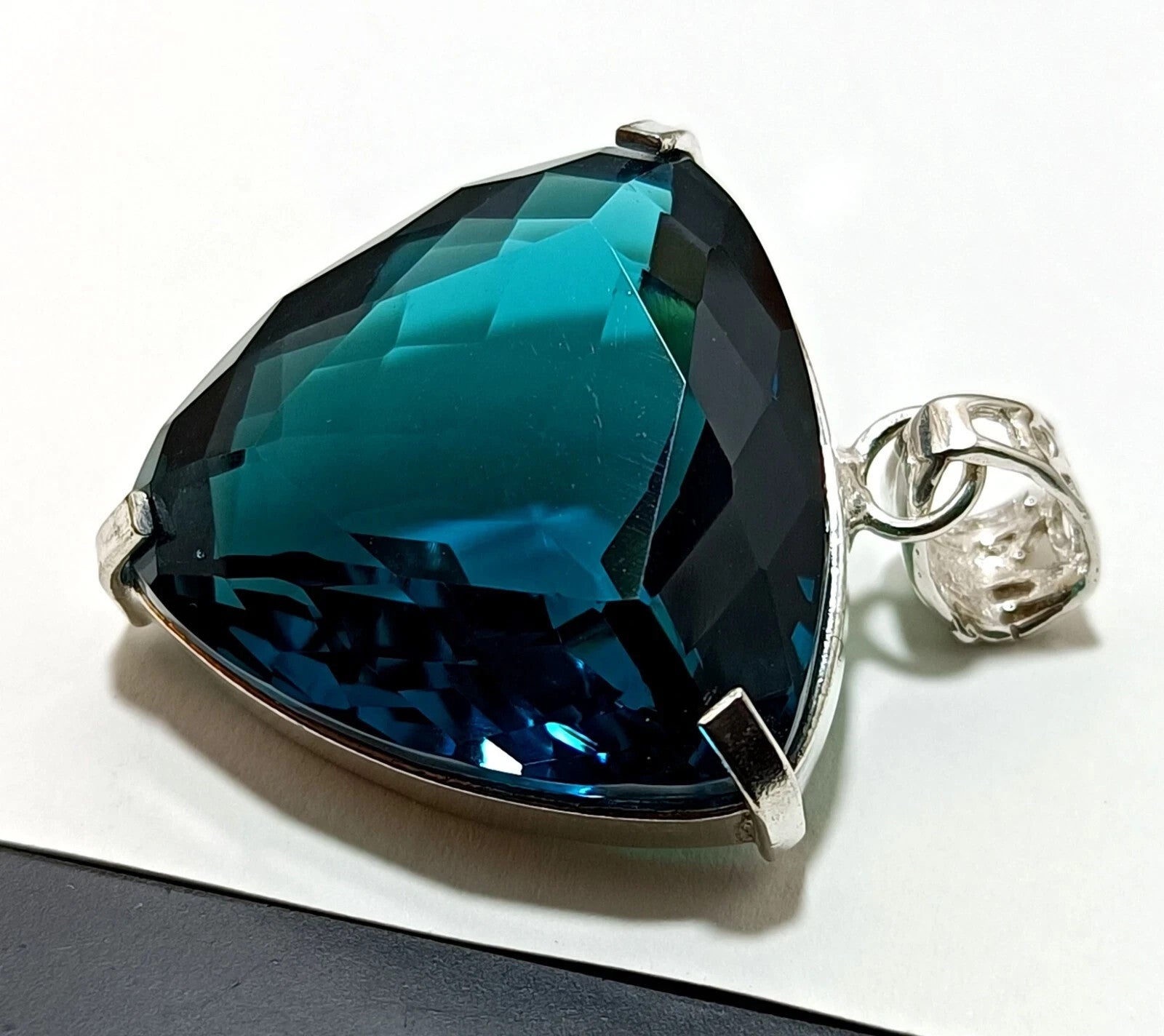 London Blue Topaz Pendant 925 Sterling Silver Pendant Gemstone Jewelry 56.50 Ct