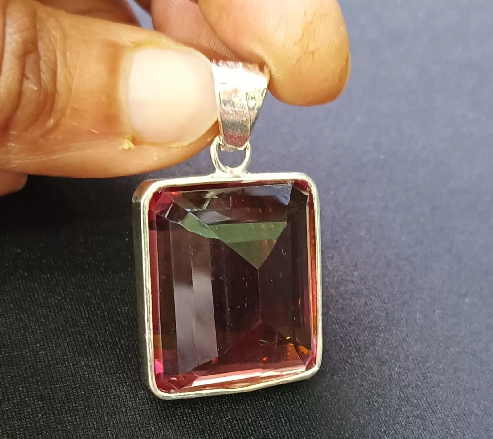 Certified 116 Ct+ Natural Zultanite 7 Color Pendant 925 Silver Loose Gemstone