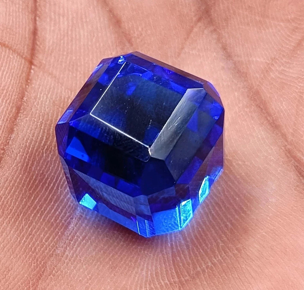 24.85 CT NATURAL BLUE SAPPHIRE CUBE EGL CERTIFIED LOOSE GEMSTONE