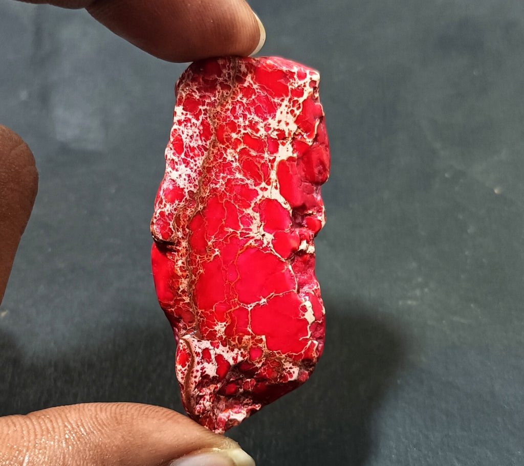 75.35 Ct Natural Arizona Superior Red Turquoise Slab Rough Certified Gemstone