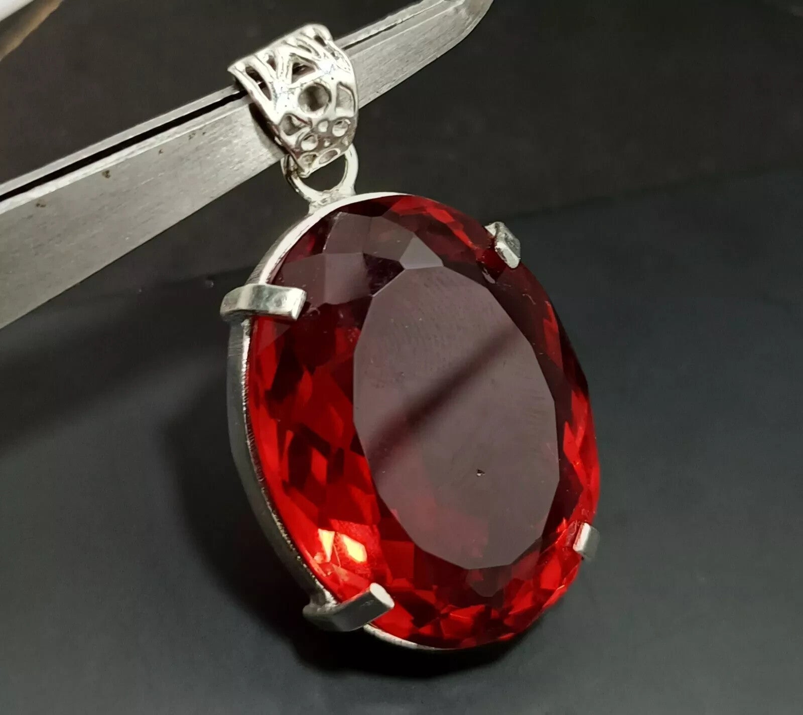 EGL Certified Natural 93.05 Ct Brazilian OVAL RED Topaz Pendant Loose Gemstone
