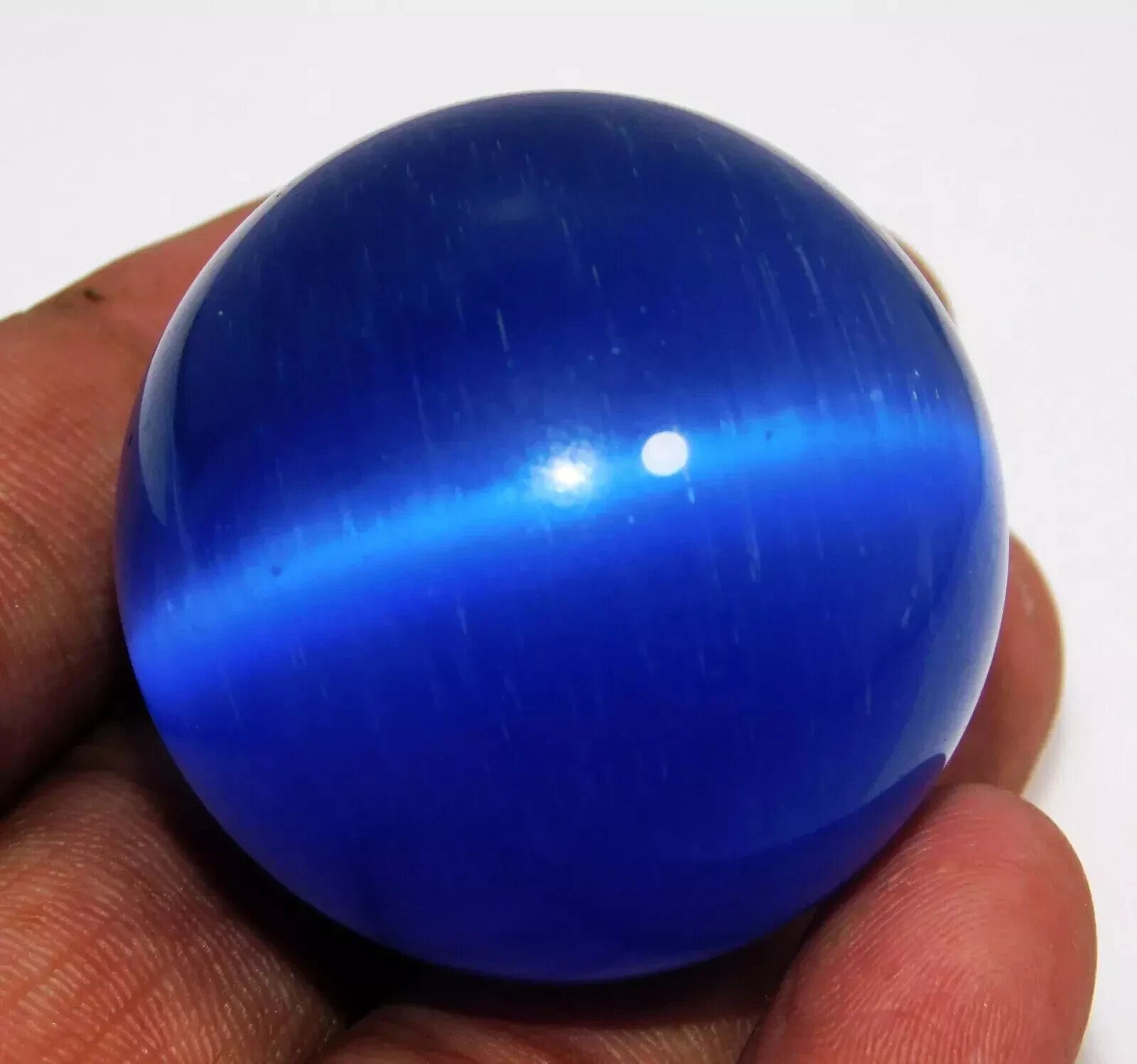 Chrysoberyl 435 Ct Natural BLUE Cats Eye Ball Cut Loose Certified Gemstone