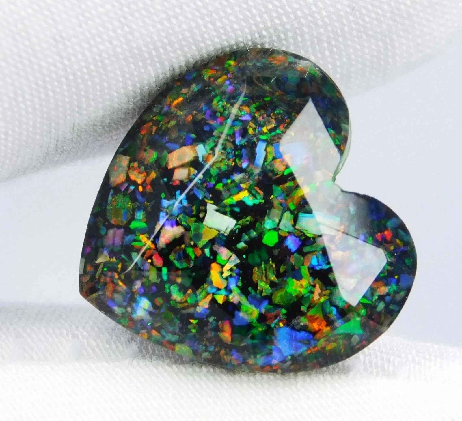 7.90 Ct Natural Australian Black Fire Opal Doublet Loose Gemstone GIE Certified