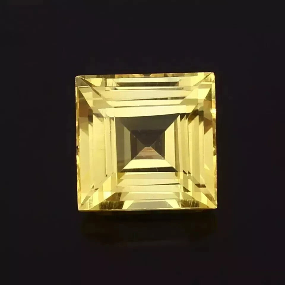 AAA Natural Flawless Ceylon Yellow Sapphire Square Loose Gemstone Cut 12x12 MM