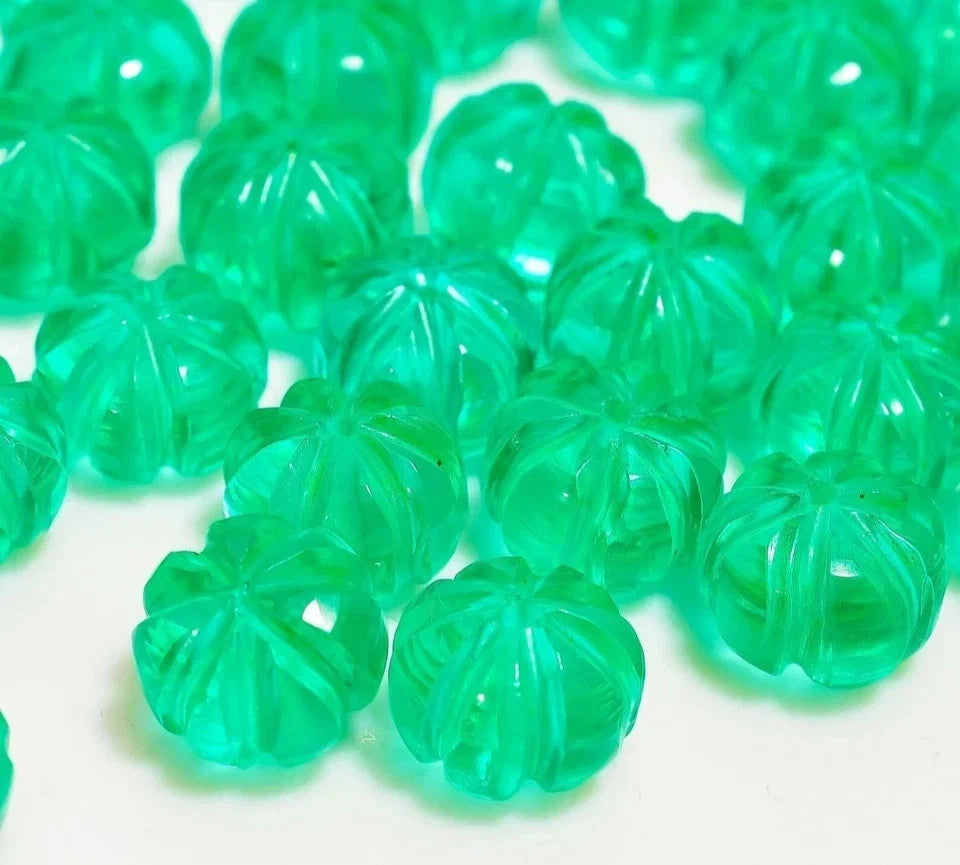 8 mm Natural Colombian Green Emerald Pumpkin Cut Certified Gemstones Lot 14 Pcs