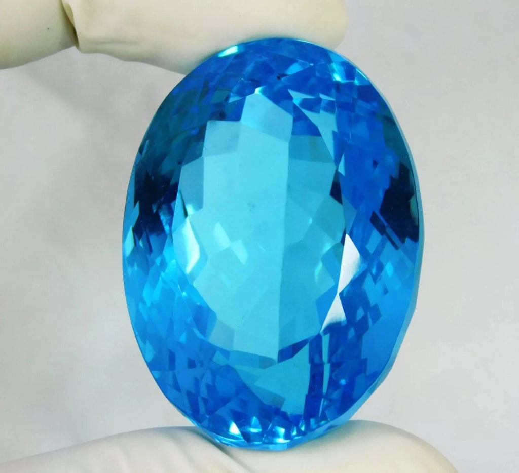 Certified 165.50Ct Natural Aquamarine Dazzling Lustrous Oval TopazLoose Gemstone