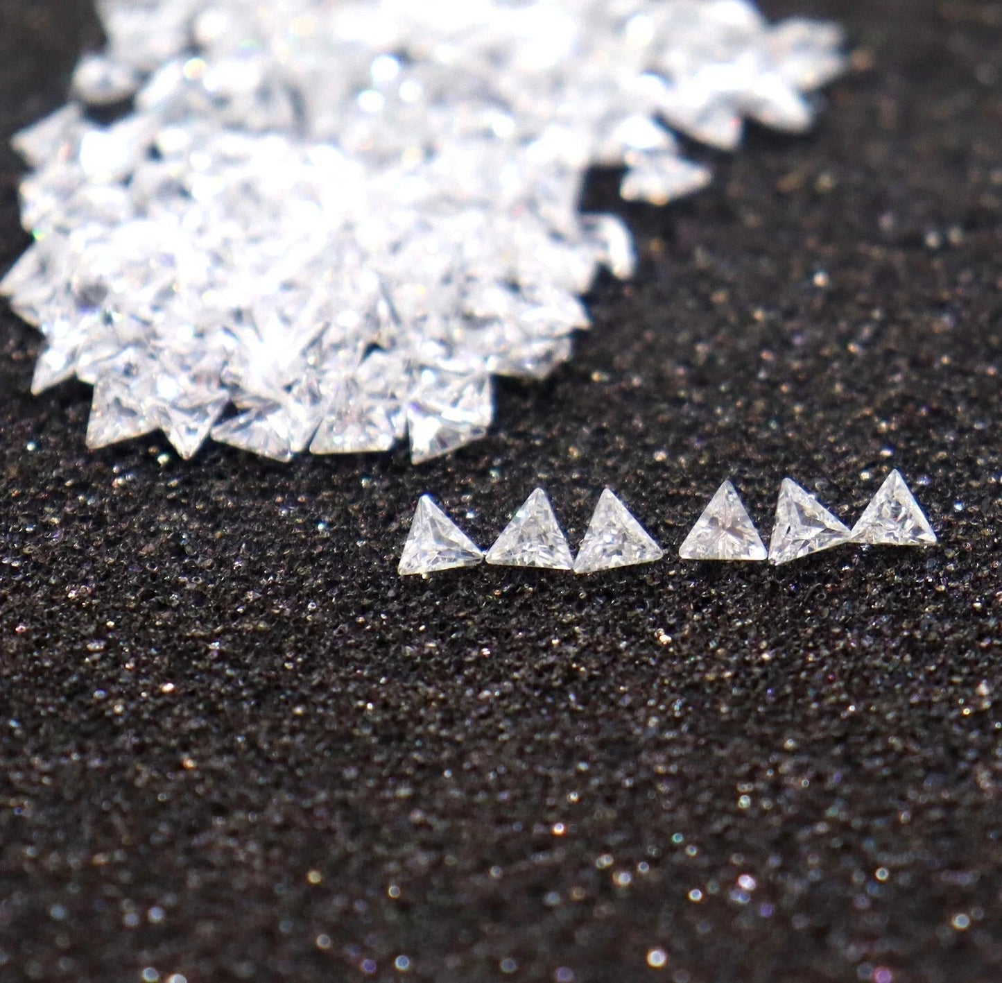 Natural White Sapphire 4 mm Cut Trillion 20 Piece Certified Loose Gemstone Lot