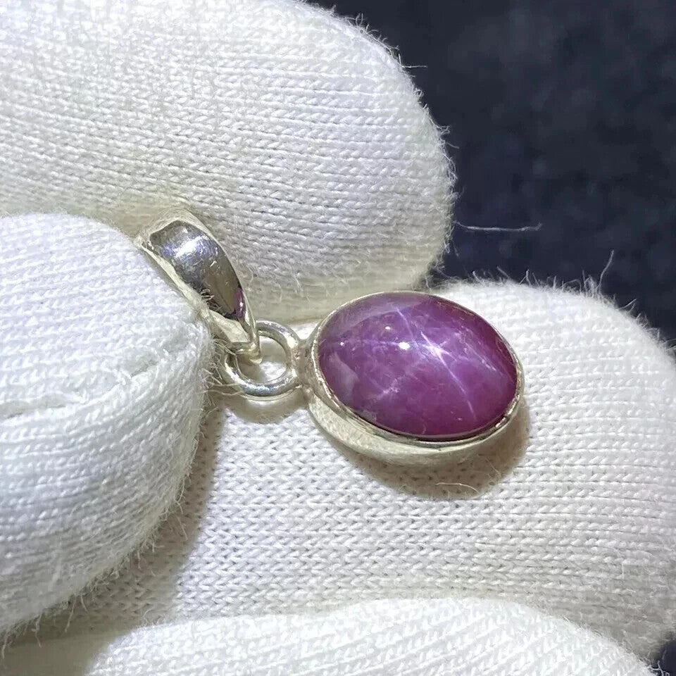 20.40 Ct + Certified Natural Purple Star Sapphire 925 Solid Silver Pendant