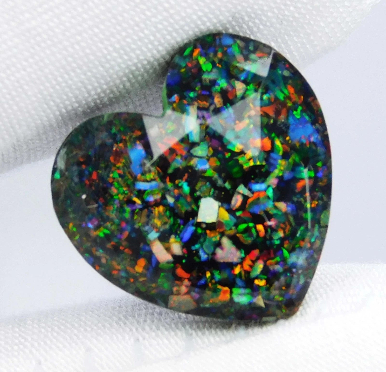 7.90 Ct Natural Australian Black Fire Opal Doublet Loose Gemstone GIE Certified