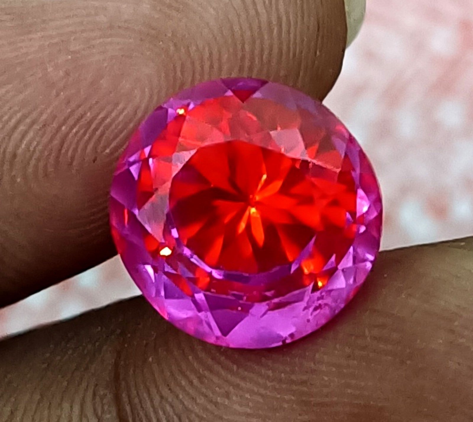 13.30 Ct A++ NATURAL Ceylon PITAMBARI Sapphire Bi-Color Certified Round GEMSTONE