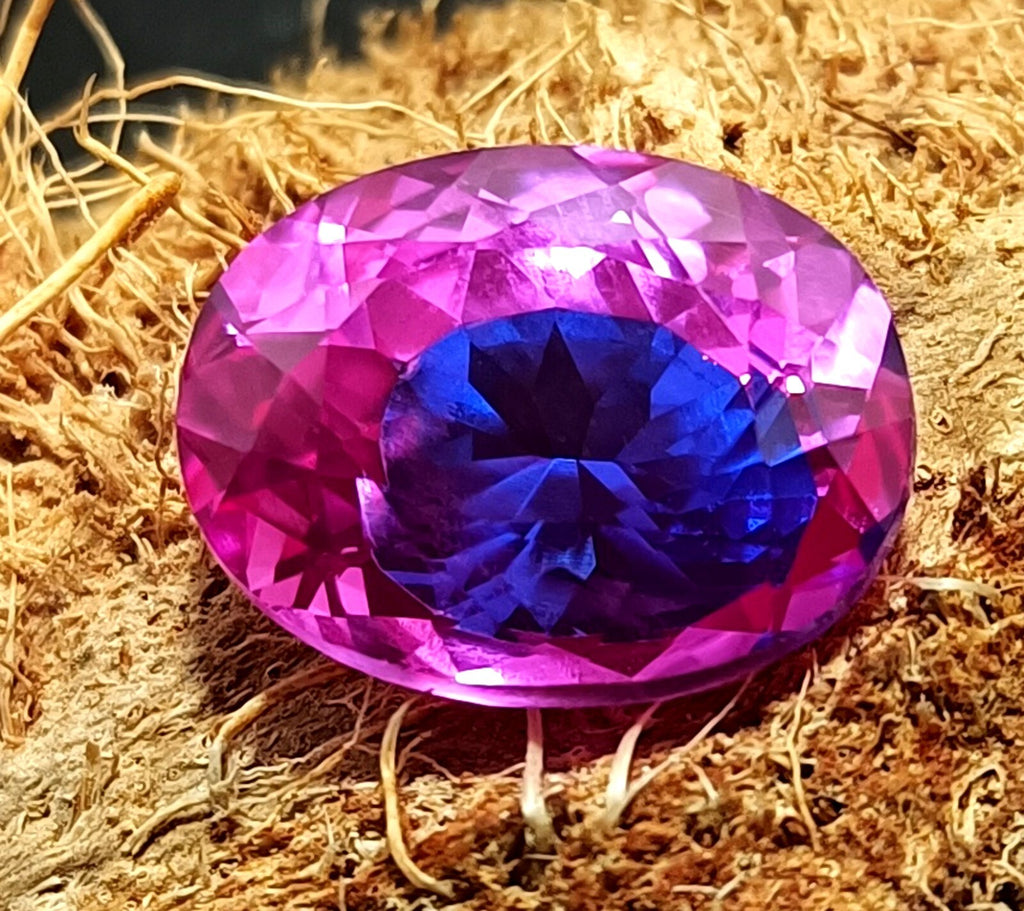 17.15 Ct A++ NATURAL Ceylon PITAMBARI Sapphire Bi-Color Certified Oval GEMSTONE