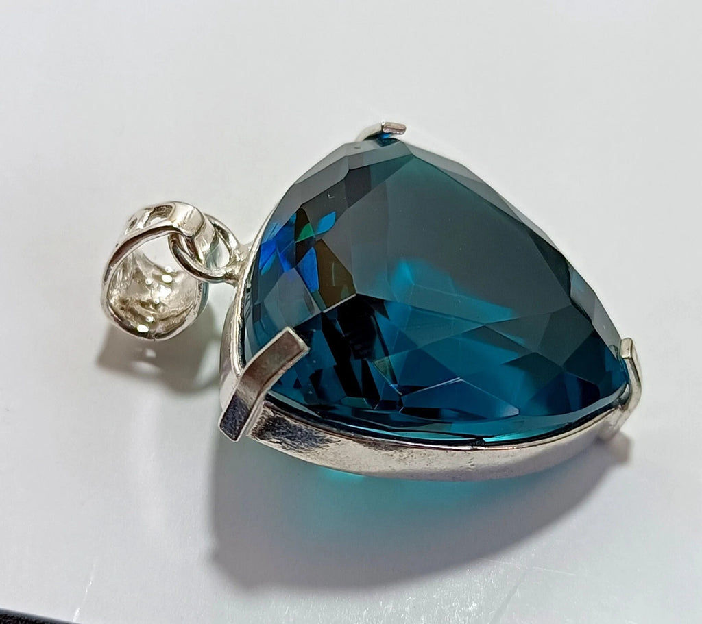 London Blue Topaz Pendant 925 Sterling Silver Pendant Gemstone Jewelry 56.50 Ct