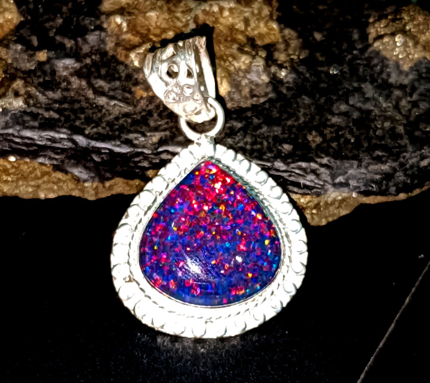 Sterling Silver Triplet Oval Opal Gemstone Handmade Pendant Jewelry 30.05 Ct