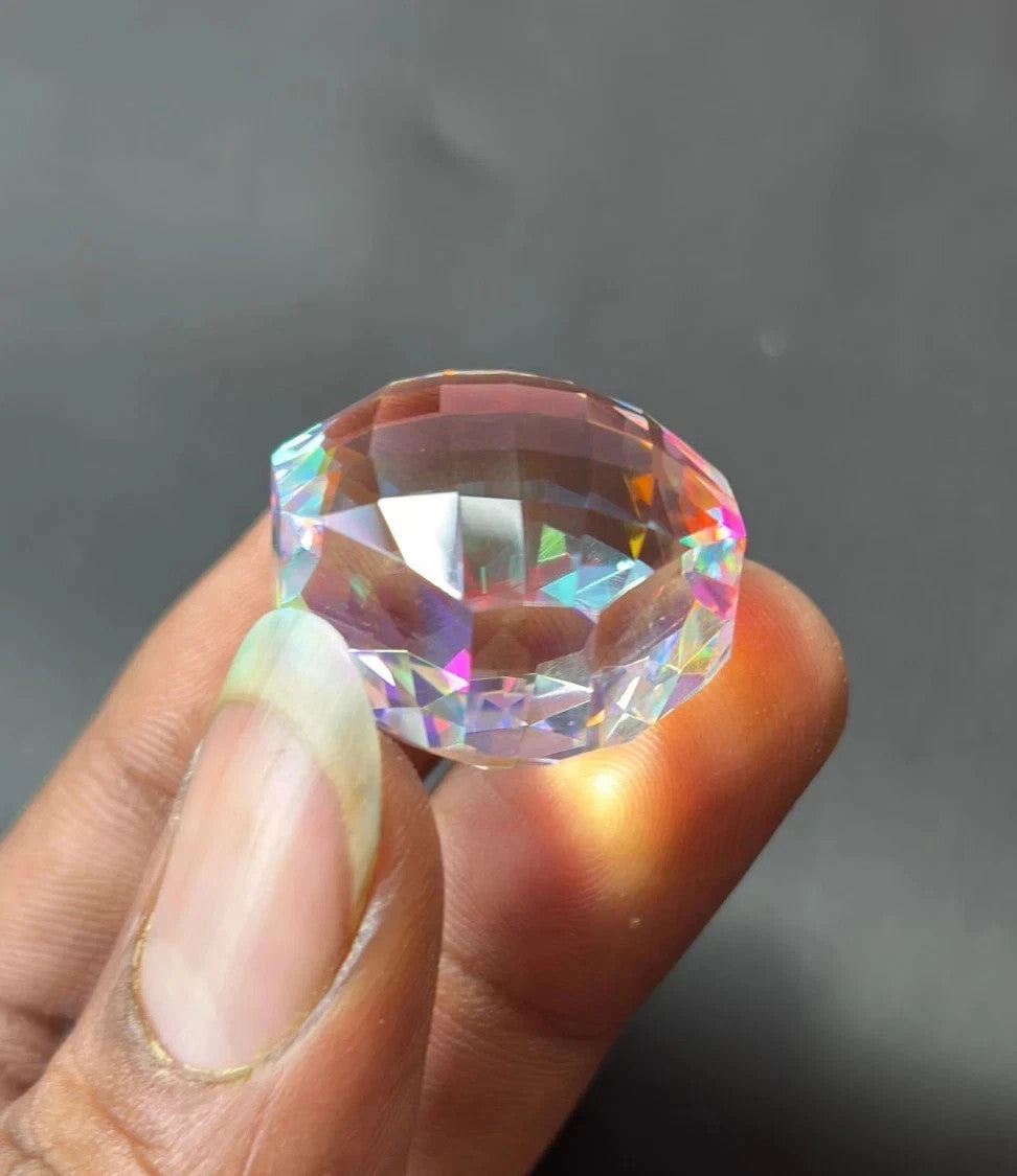 Natural Rainbow Brazilian Mystic Quartz 71 Ct Fancy Pendant Size Loose GEMSTONE