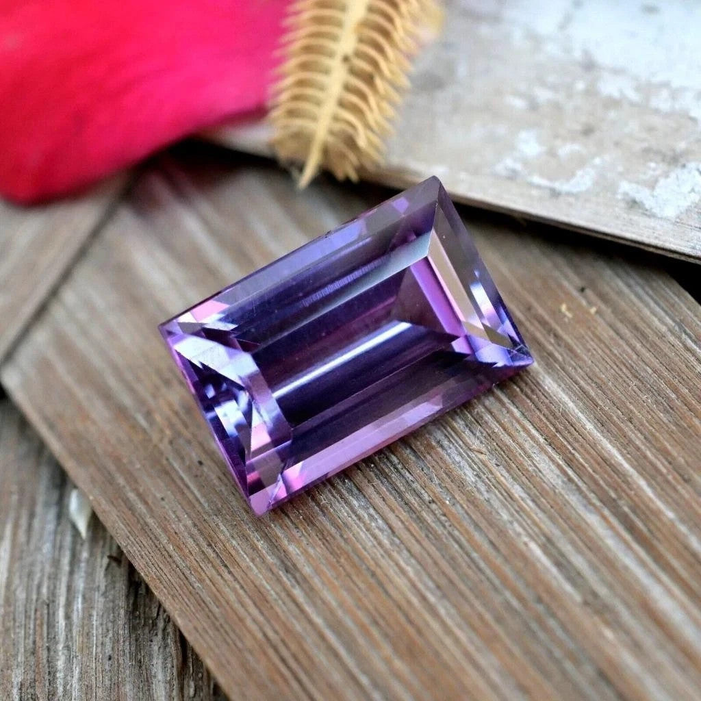 12 Ct Natural Color Change Alexandrite Emerald Cut Rare Certified Loose Gemstone