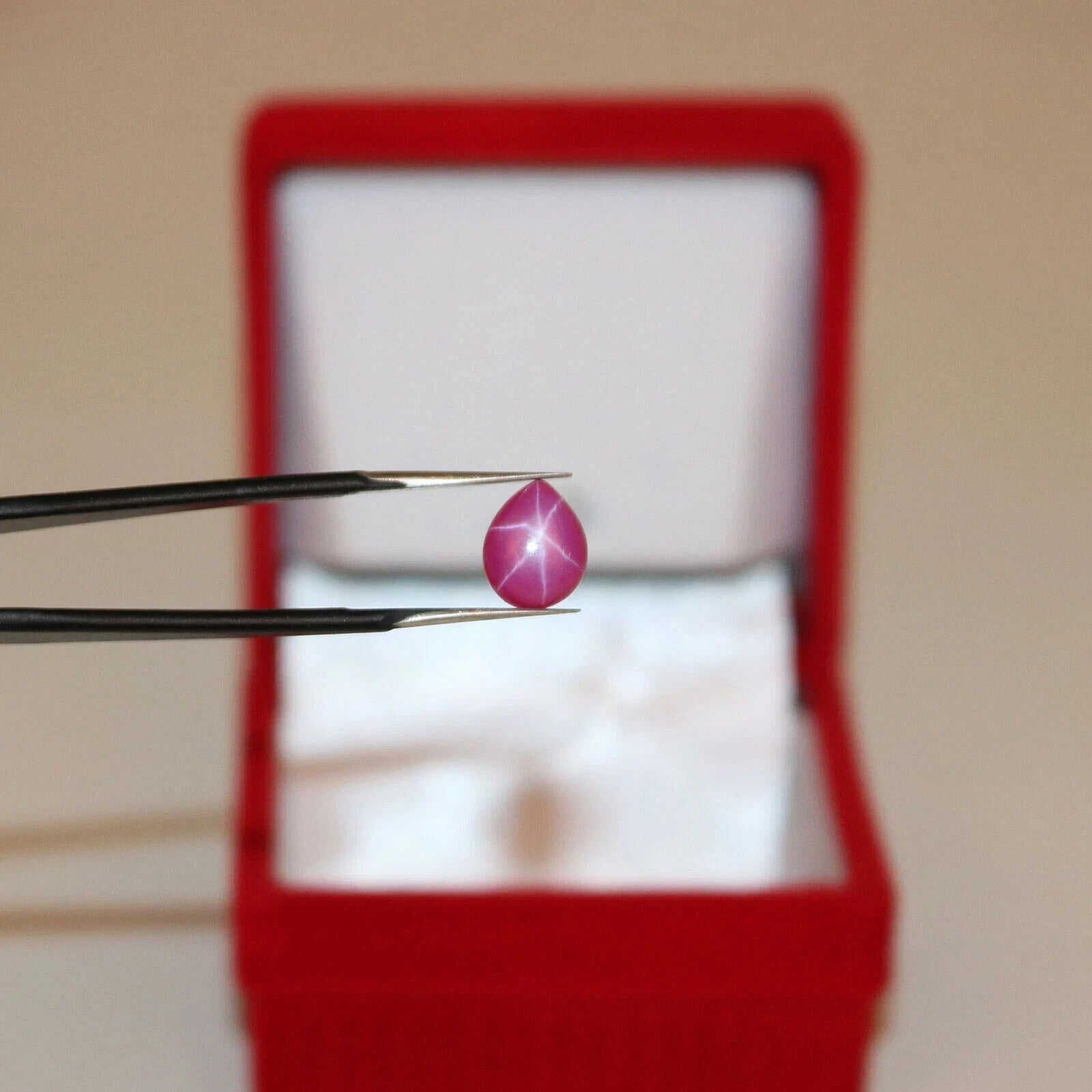 Loose Natural Pink Pear Star Sapphire 2.50 Ct 6 Rays Timeless Gems For Jewelry