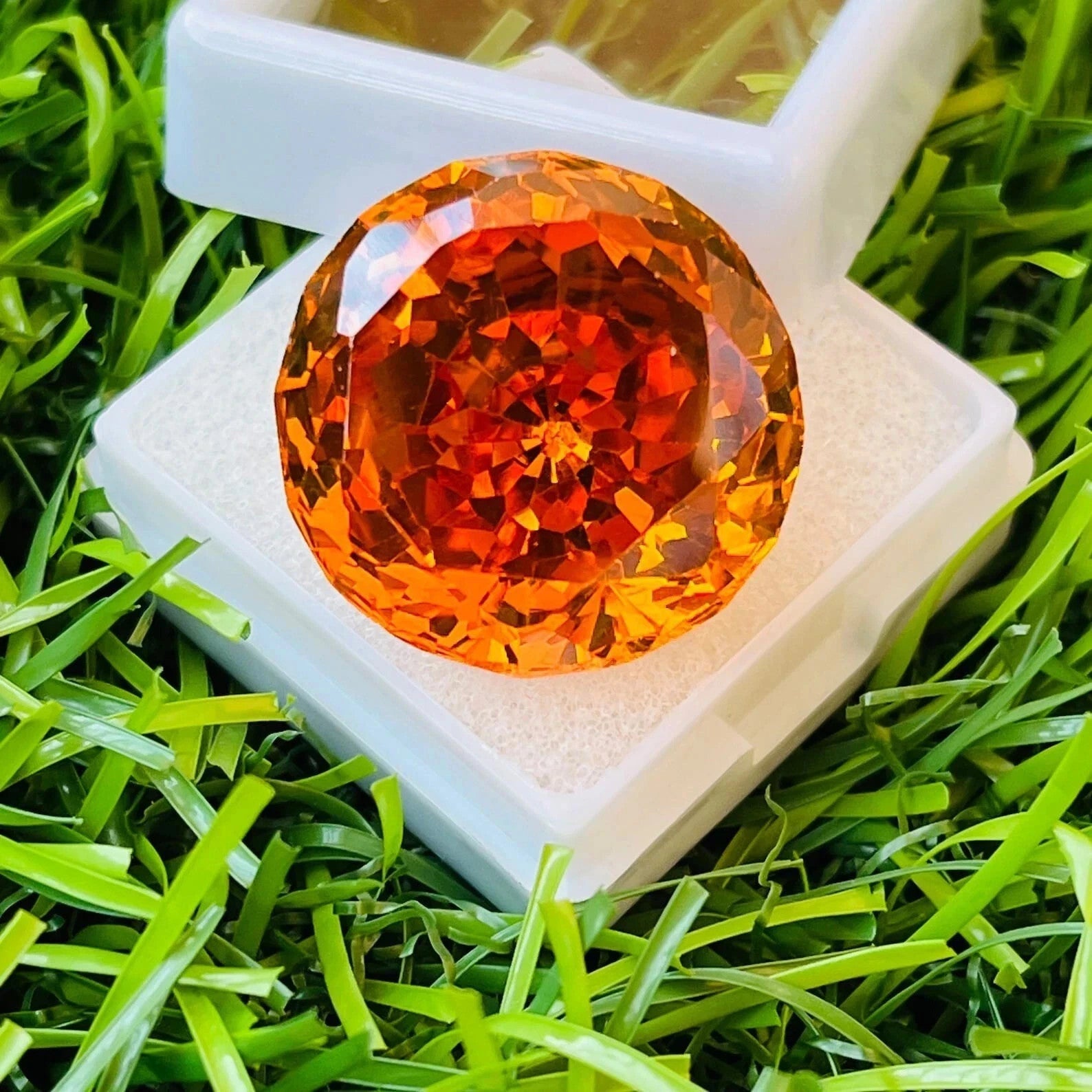 50.75 Ct Round Cut Natural Large Orange Color Zircon Certified Loose Gemstone A+