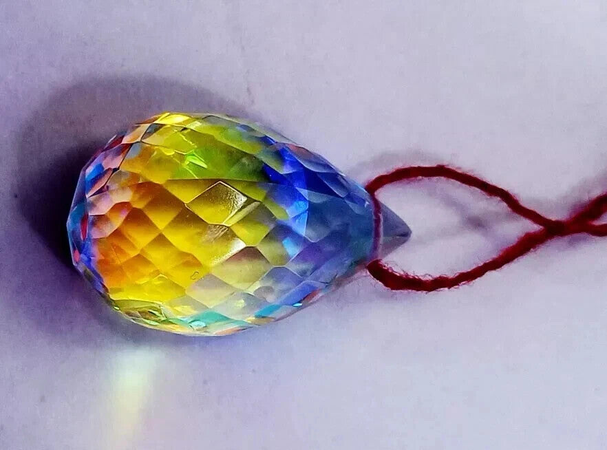 Loose Natural Mystic Quartz Teardrop Cut Gemstone Certified With Drilled 49 Ct