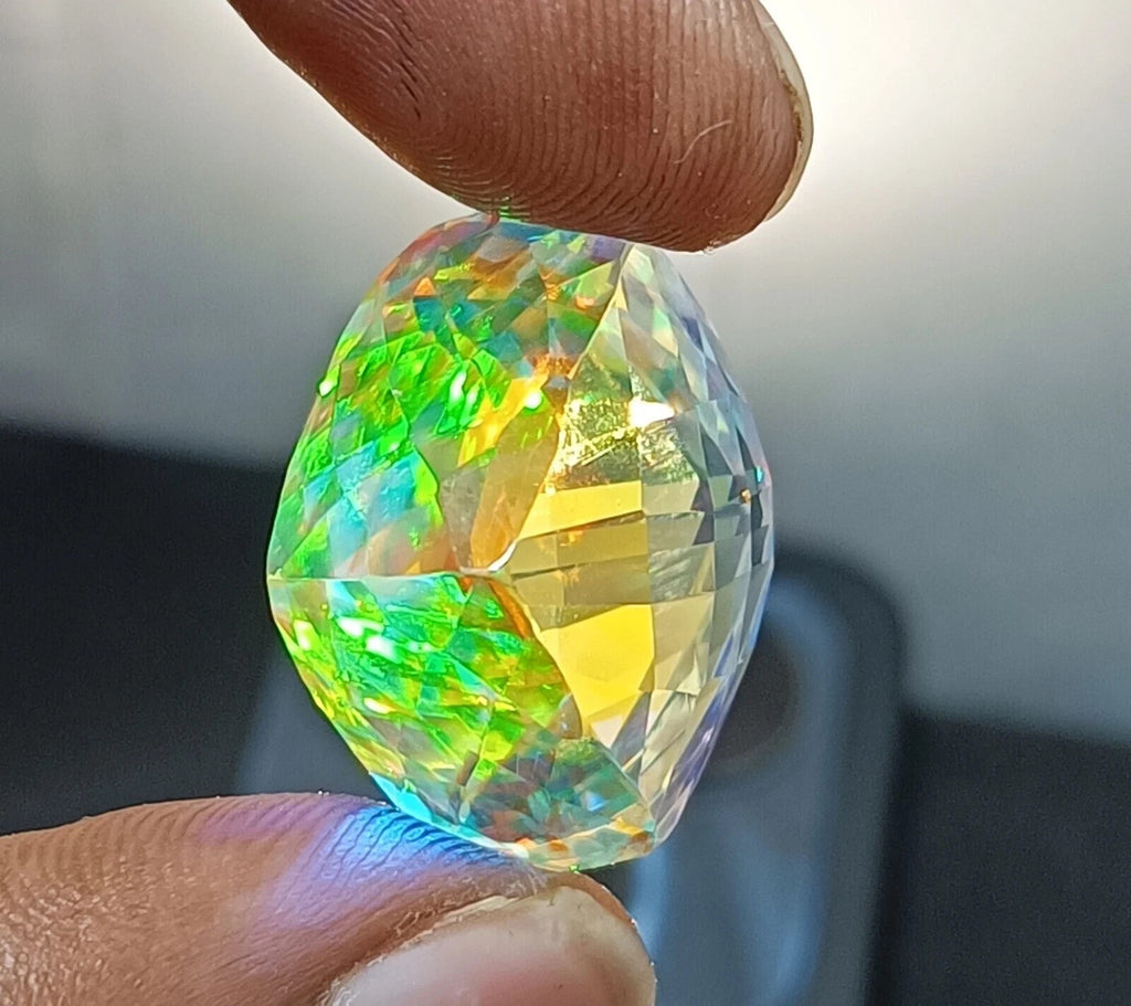 AAA 52.50 CT+ Rainbow Color Fancy Cube Natural Mystic Topaz Loose Gemstone