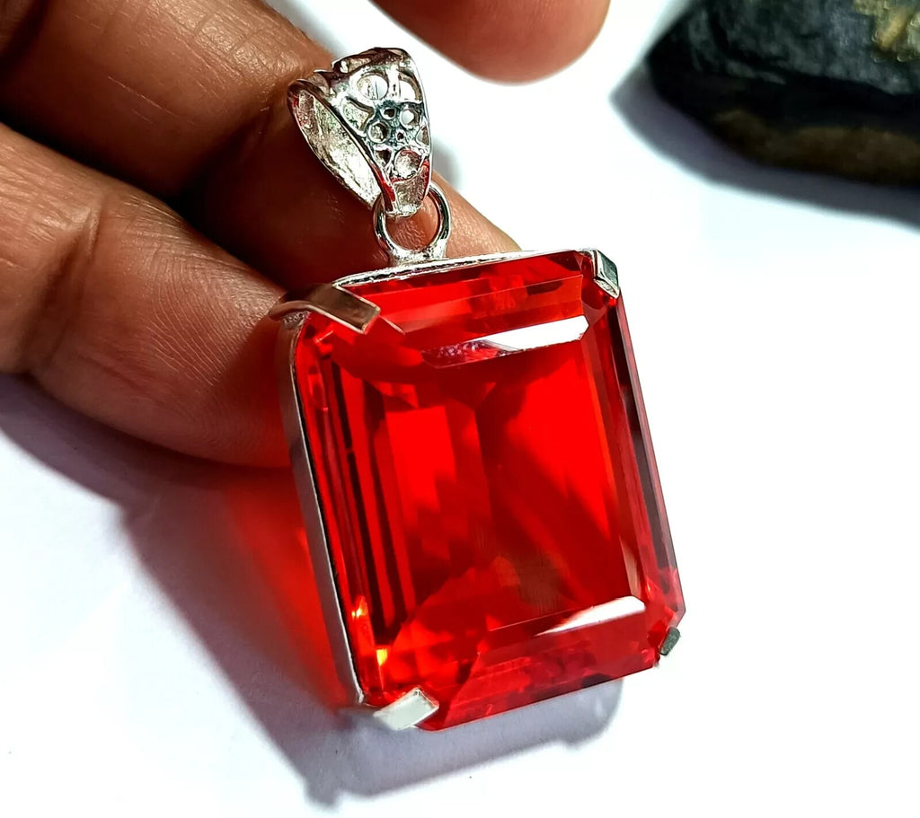 87.15 Ct Certified Natural Topaz 925 Solid Silver Emerald Pendant Loose Gemstone