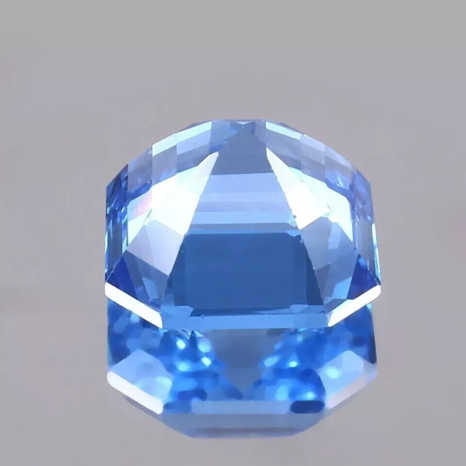 Natural Santa Maria Aquamarine 8.00 Ct EGL Certified Asscher Cut Loose Gemstone