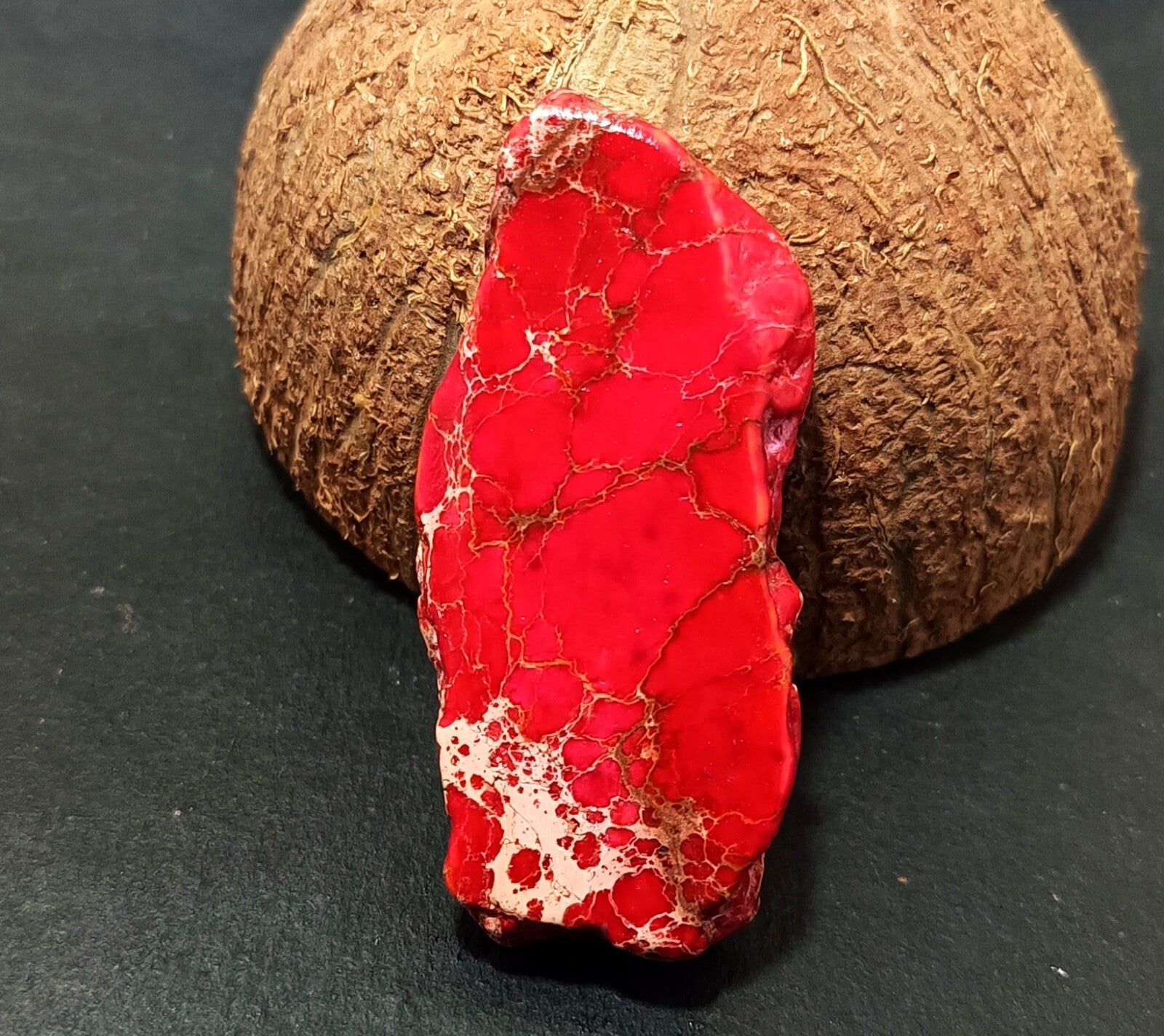 75.35 Ct Natural Arizona Superior Red Turquoise Slab Rough Certified Gemstone