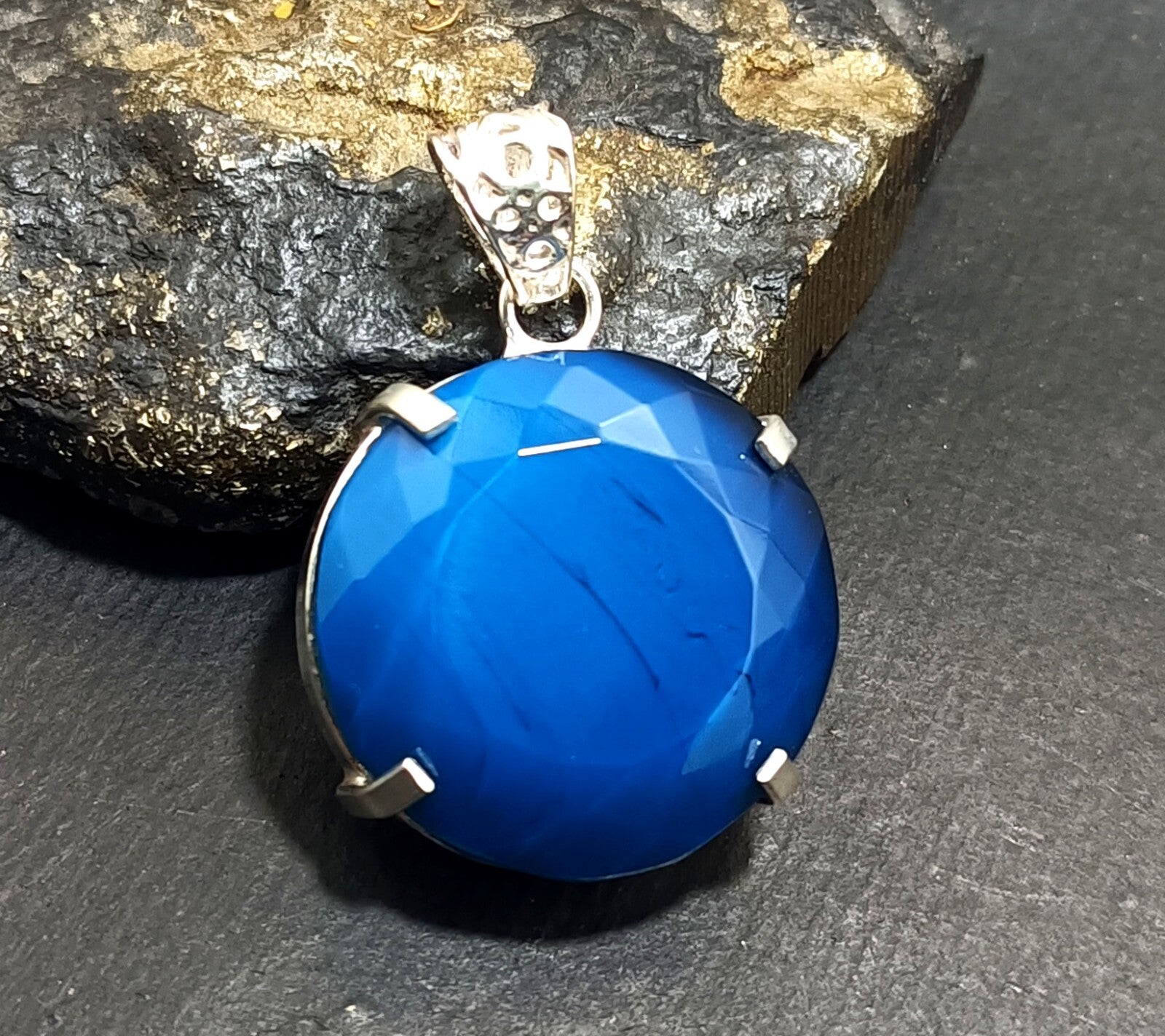 London Blue Topaz Pendant 925 Sterling Silver Pendant Gemstone Jewelry 100.50 ct