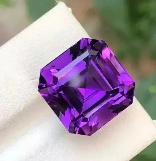 Unheated 7.8 Ct+ Natural CERTIFIED Ceylon Purple Sapphire Asscher Loose Gemstone