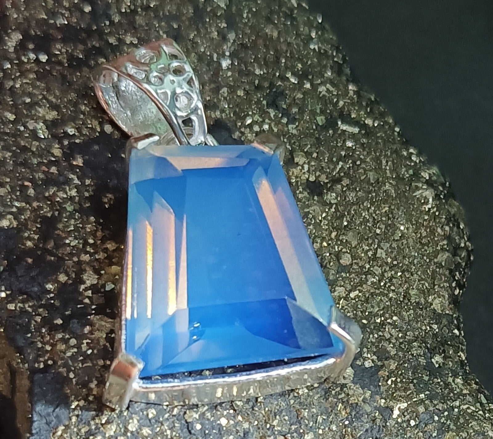 EGL Certified 37.70 Ct Natural Opal 925 Solid Silver Pendant Loose Gemstone