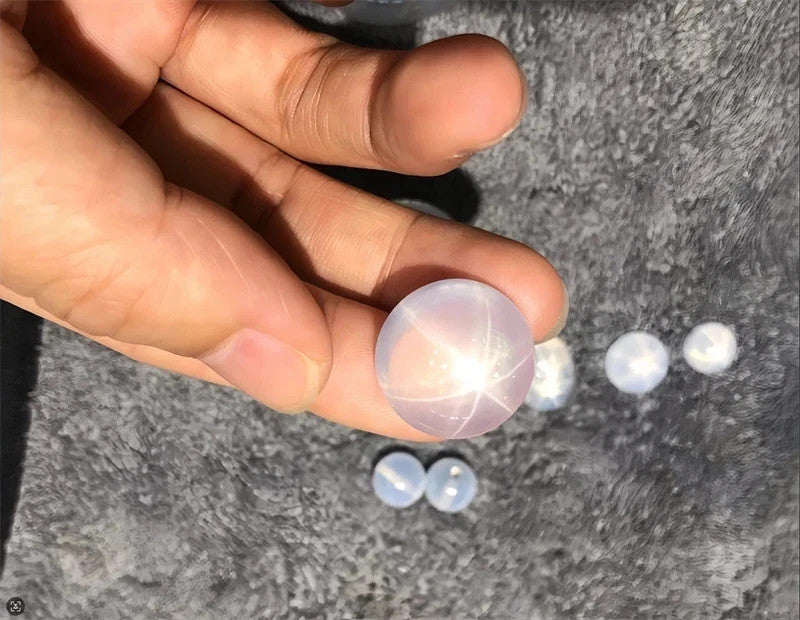 5 MM / 1 Pcs Round Cabochon High Quality White Star Sapphire AA+ Loose Gemstone