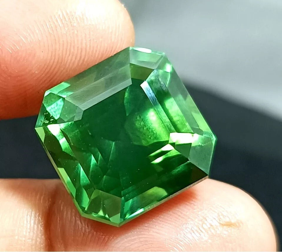 39 Ct Natural Green Sapphire Flawless EGL Certified Asscher Cut Loose Gemstone