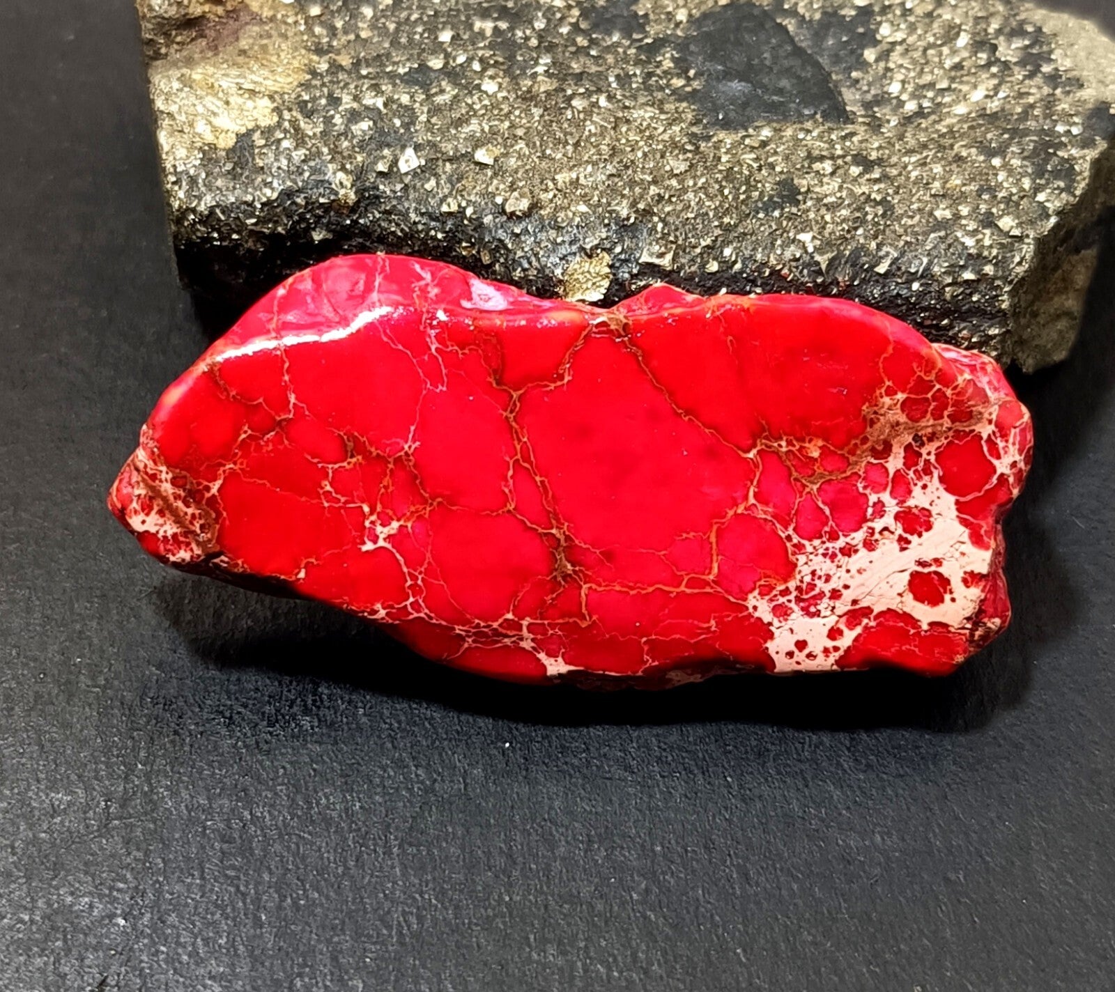 75.35 Ct Natural Arizona Superior Red Turquoise Slab Rough Certified Gemstone