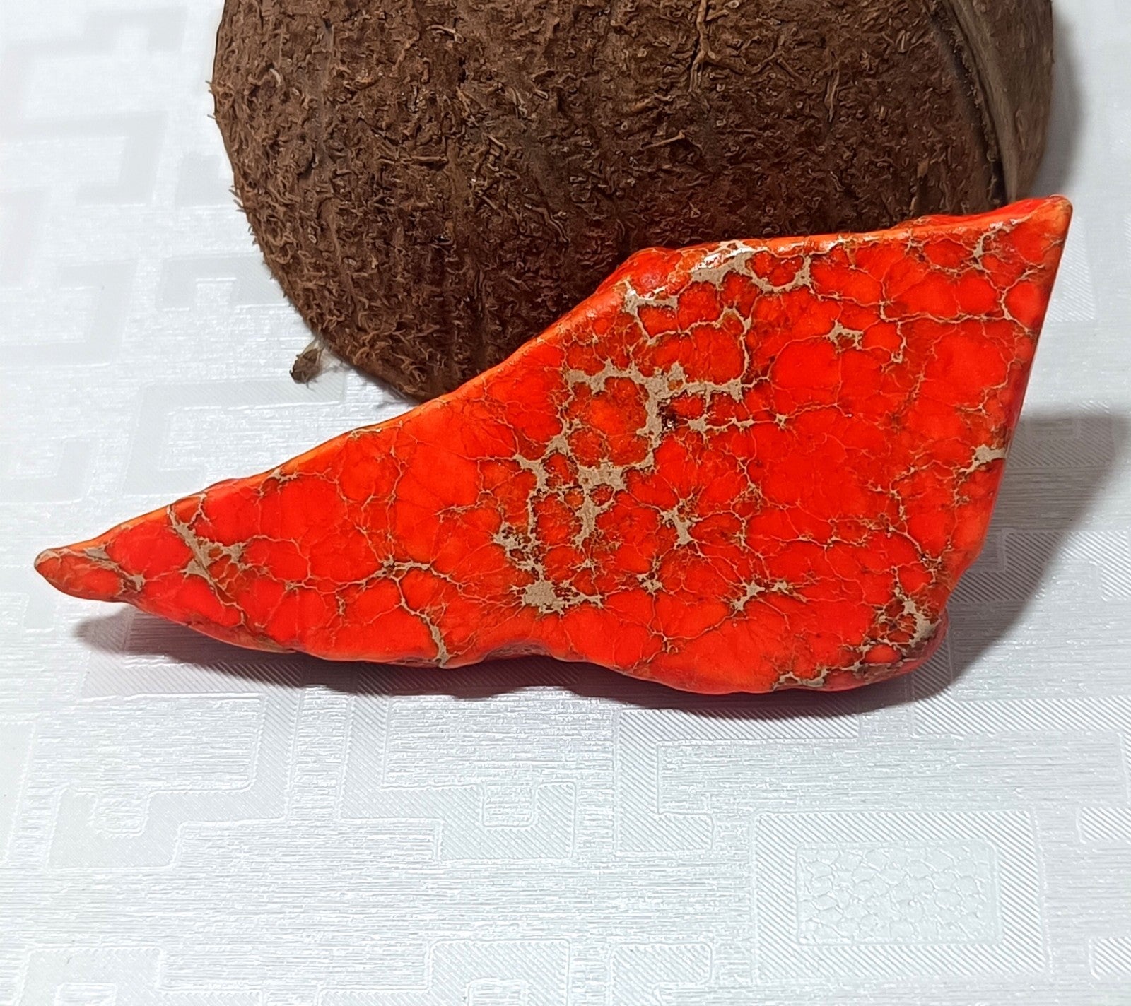 80.45 Ct Natural Arizona Superior Orange Turquoise Slab Rough Certified Gemstone