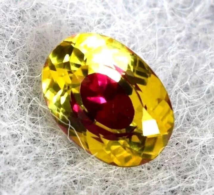 10.26 CT Natural Pitambari Sapphire Bi-Color Oval Loose GIE Certified Gemstone