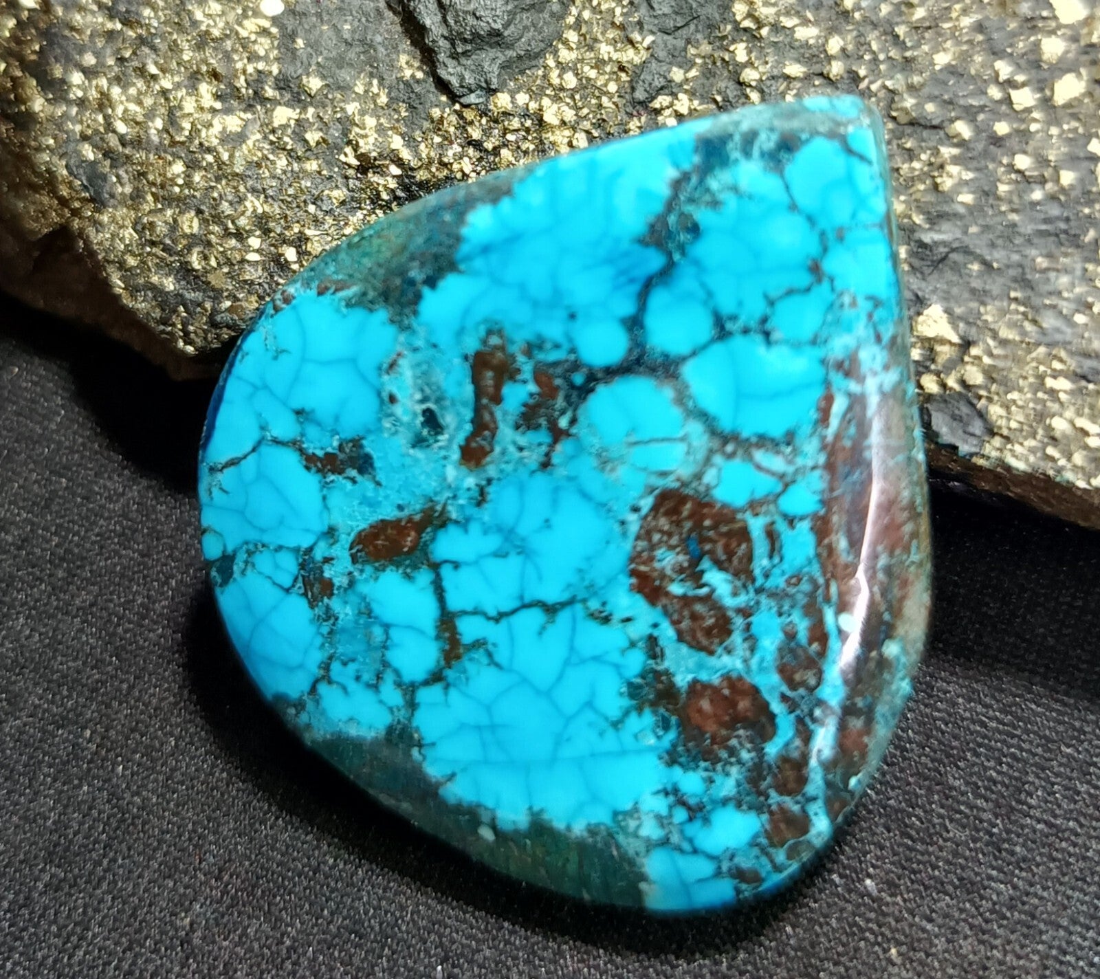 57.15 Ct Natural Turquoise Arizona blue Pear Cut Loose Gemstone With Free Gift