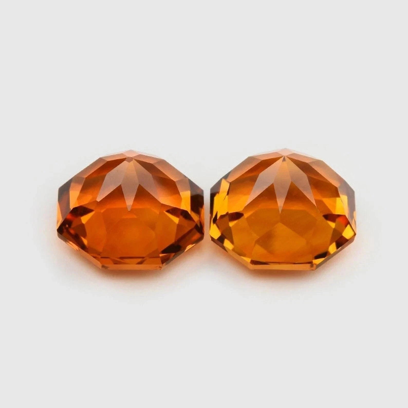 12x12 mm 2 Pcs Natural Orange Sapphire Fancy Fine Cut Loose Certified Gemstone