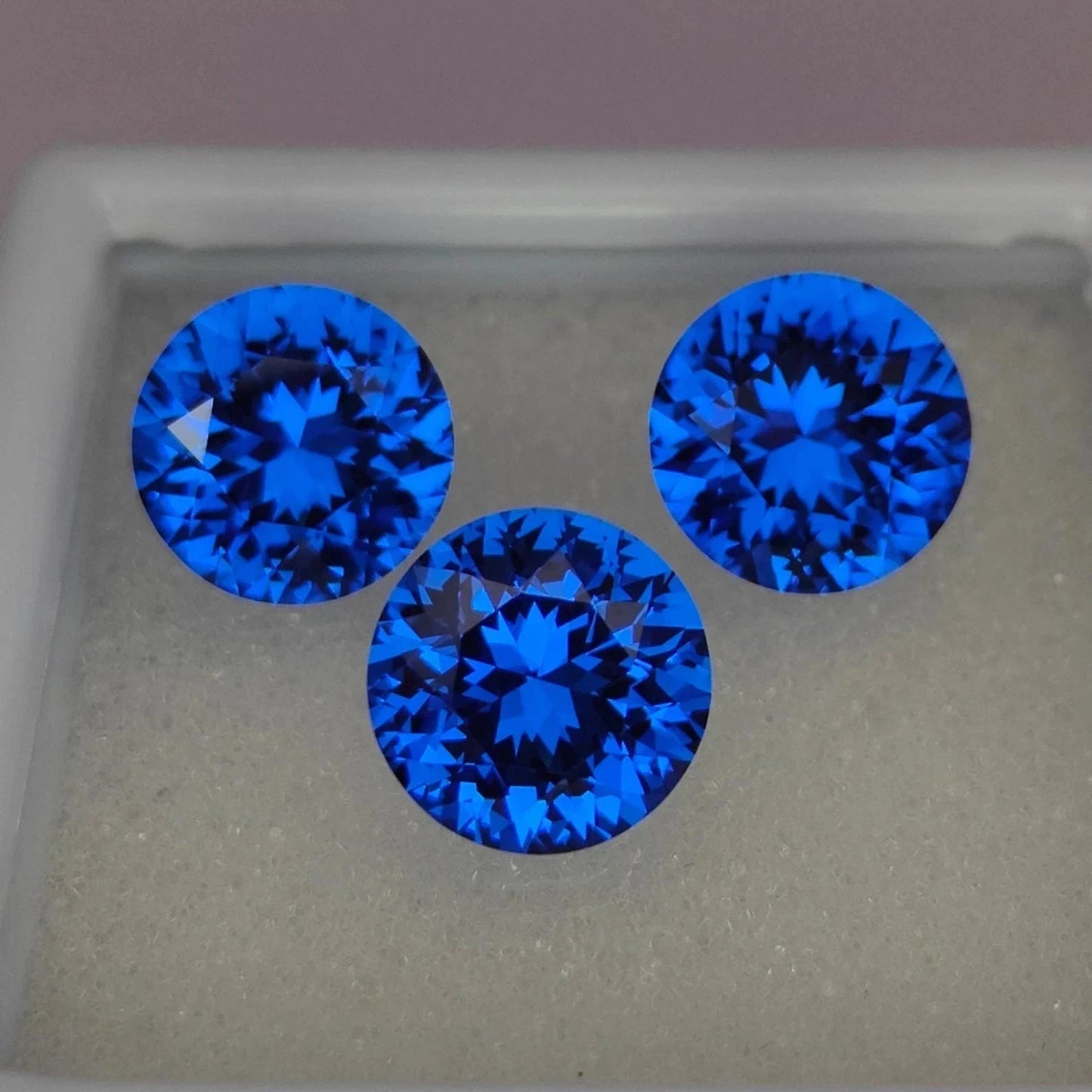 15 Ct+ 3 Pcs Natural GIE Certified Ceylon Blue Sapphire Round Loose Gemstone