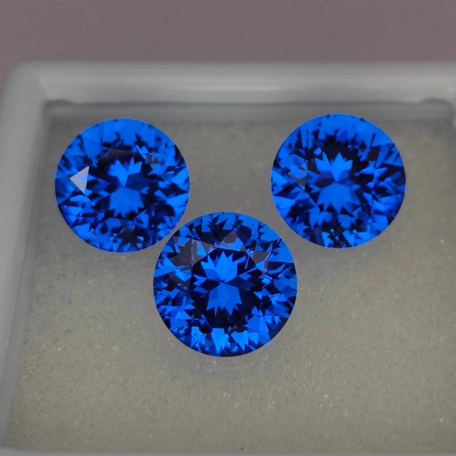 15 Ct+ 3 Pcs Natural GIE Certified Ceylon Blue Sapphire Round Loose Gemstone