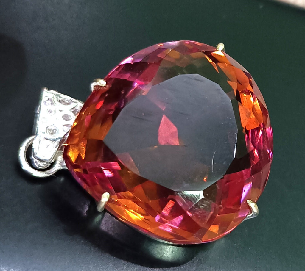 Color Change Zultanite Pendant 112.20 Ct Natural 925 Silver Pear Cut Loose Gems