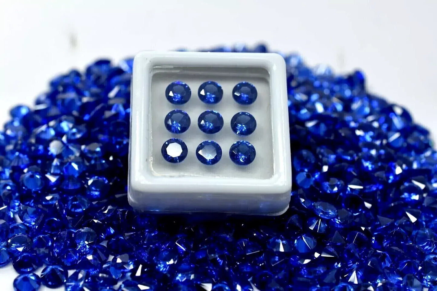 100 PC 4 MM Natural Blue Ceylon Sapphire Loose Gemstones Certified Round Cut Lot