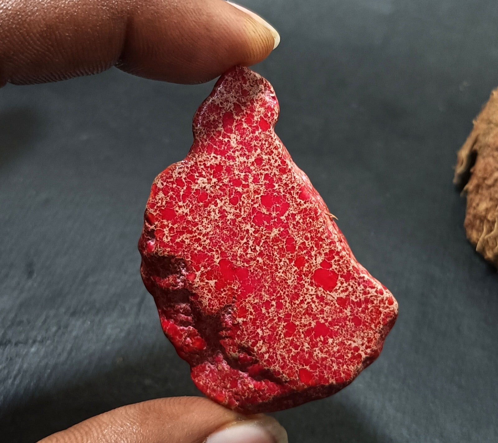 86.95 Ct Natural Arizona Superior Red Turquoise Slab Rough Certified Gemstone