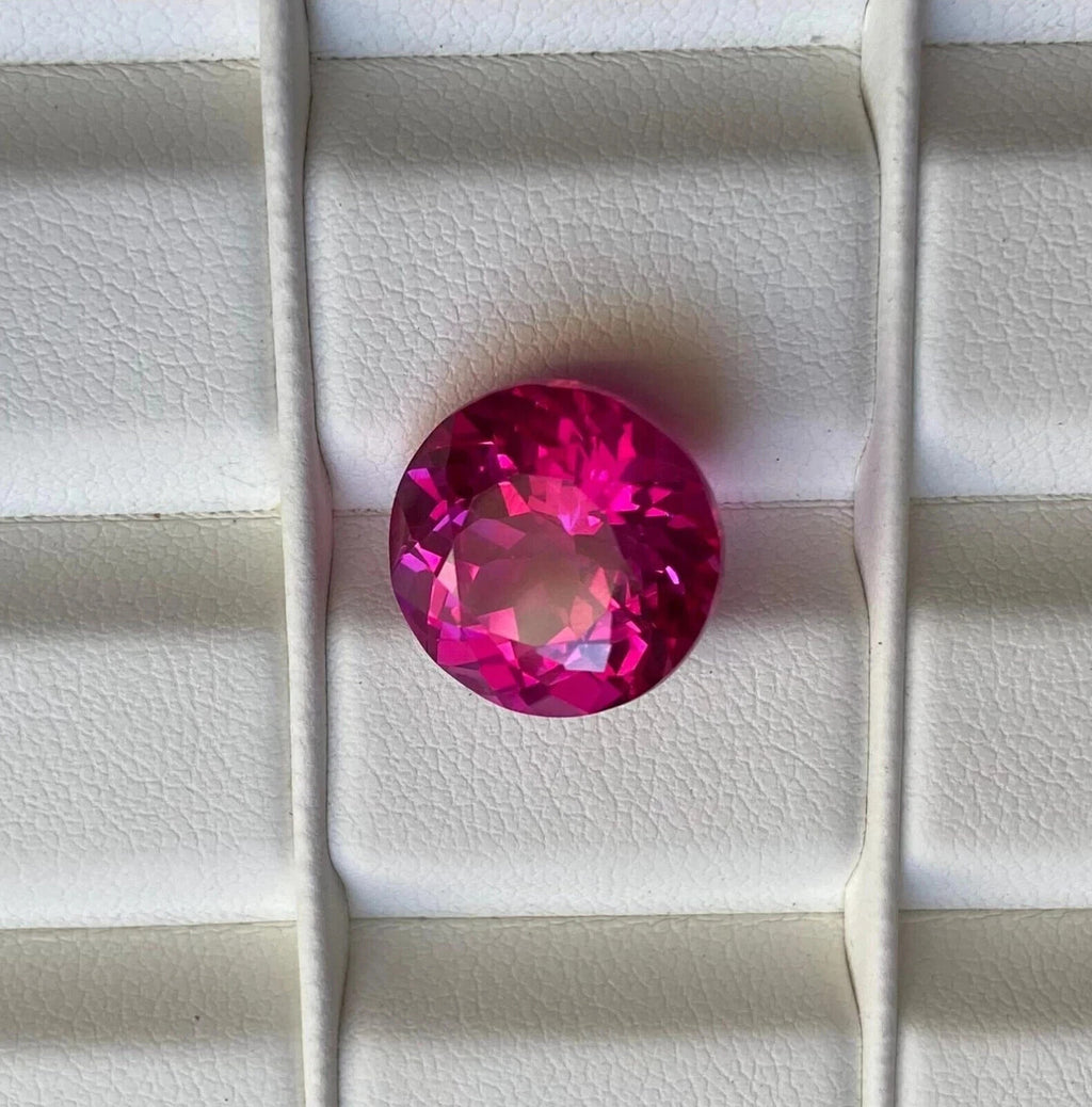 AAA Natural Flawless Ceylon Pink Sapphire Round Loose Gemstone Cut 10 Ct
