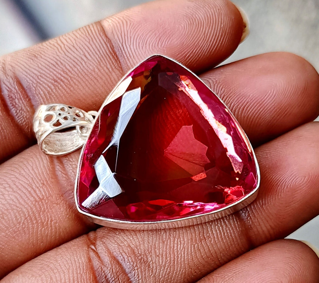 90.85 Ct Natural 7 Color Zultanite Pendant 925 Silver Loose Certified Gemstone