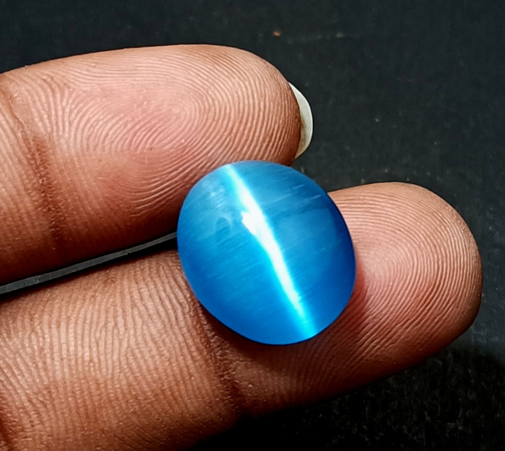 Chrysoberyl 12.5 Ct Natural BLUE Cats Eye Oval Cut Loose Certified Gemstone