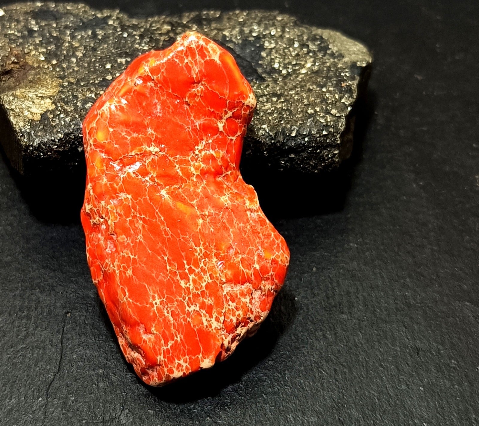 90.80 Ct Natural Arizona Superior Orange Turquoise Slab Rough Certified Gemstone