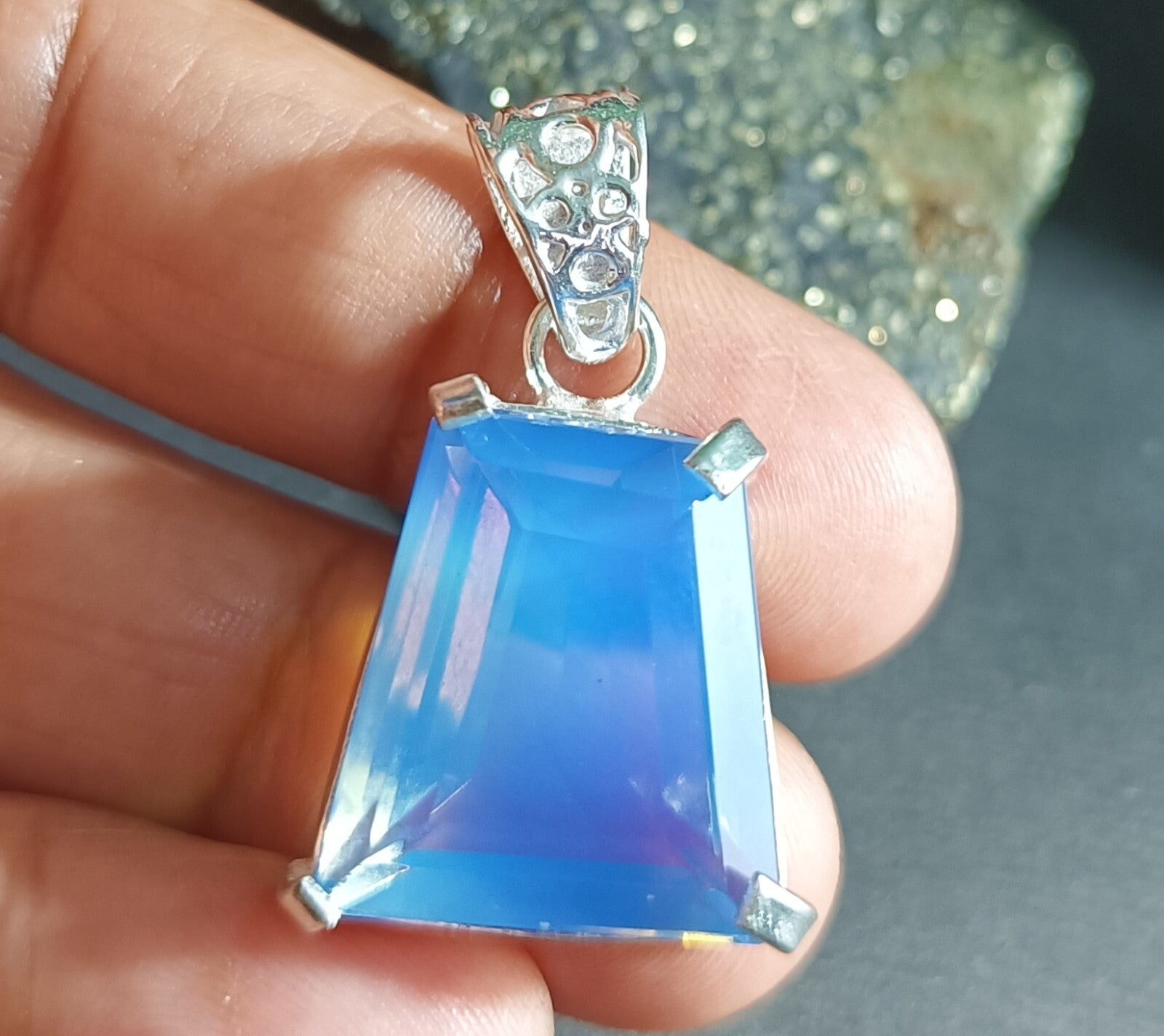 EGL Certified 37.70 Ct Natural Opal 925 Solid Silver Pendant Loose Gemstone