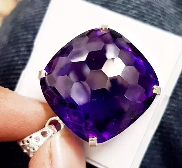 40 Ct Natural Purple Amethyst 925 Sterling Silver Solitaire Pendant Gemstone