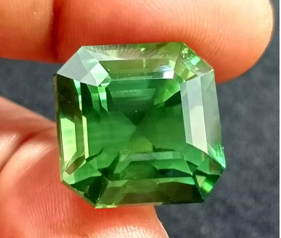 39 Ct Natural Green Sapphire Flawless EGL Certified Asscher Cut Loose Gemstone