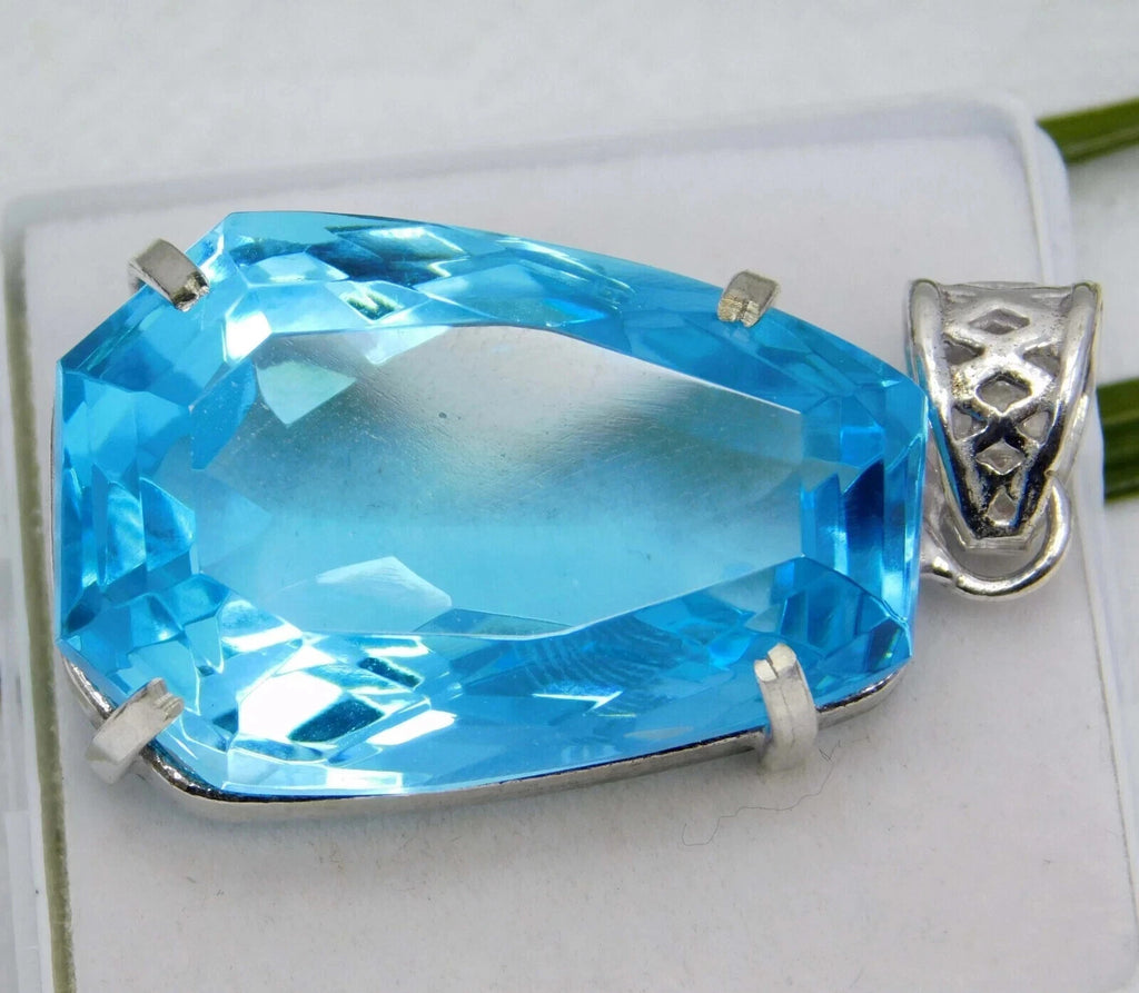Certified Natural 86 Ct Brazilian Blue FANCY Topaz Pendant Loose Gemstone