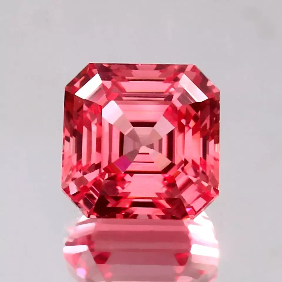12 x 12 mm Certified Natural Padparadscha Sapphire 9.5 Ct Asscher Loose Gemstone